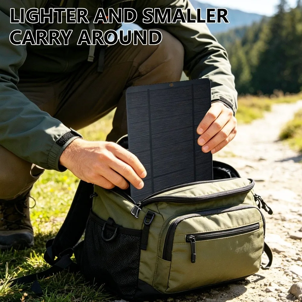 5V 6W Solar Panel Charger for Mobile Phones USB Powered Outdoor Energy Harvesting Device for Camping Hiking and Remote Locations