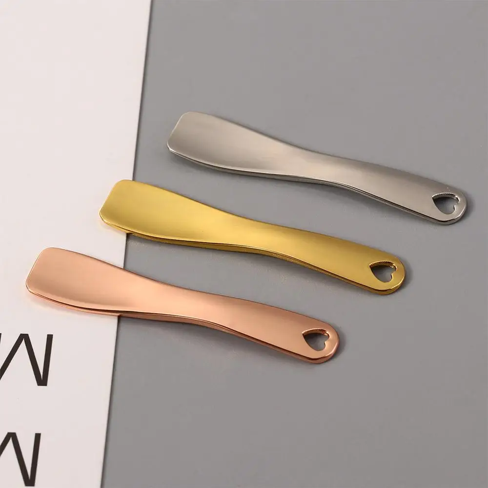 

High Quality 1pcs Gold Silver Makeup Tools Body Cosmetic Spatula Makeup Mask Cream Spoon Curved Scoop Cosmetic Spoons