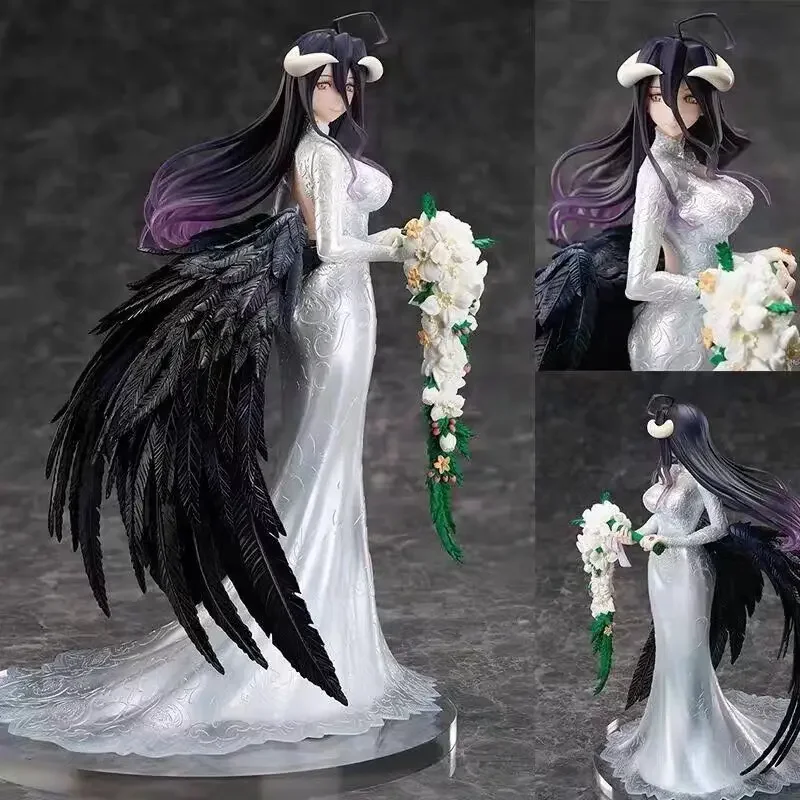 Japanese Light Novels Overlord Wedding Dress Albedo 25cm Action Anime Figures Statue Model Collection Doll Decoration Toys Gifts