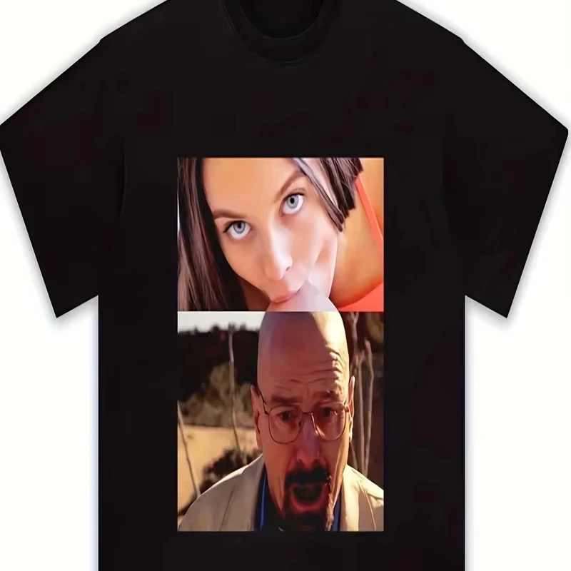 Men's and Women's TV Program Pattern T-shirts, White Round-neck Short-sleeved Casual T-shirts, Featuring The