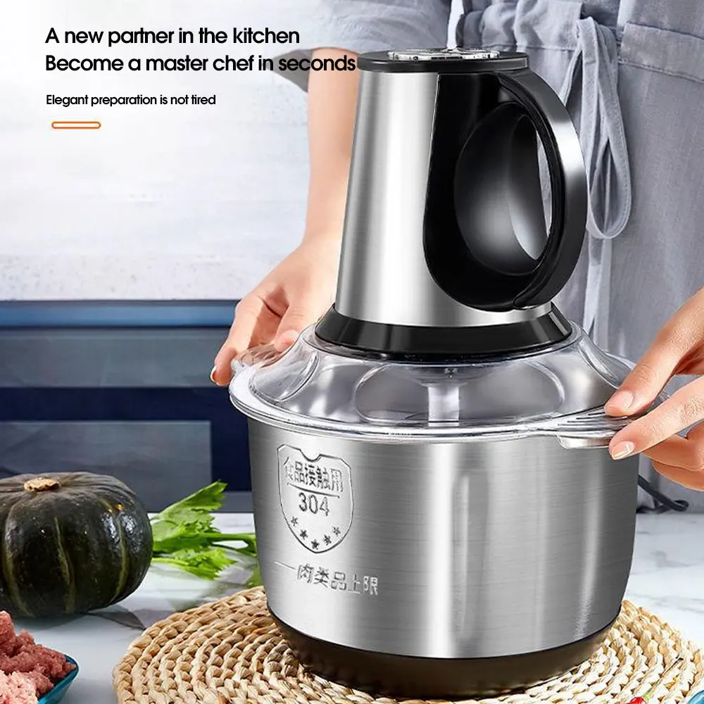 3in1 Electric Food Processor Chopper 3 Speeds 3L Multifunction Blender Meat Grinder For Babyfood Vegetables Onion Garlic