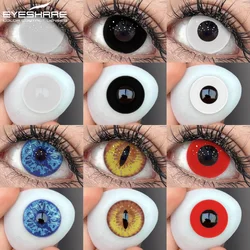 EYESHARE 2pcs Cosplay Contact Lenses Halloween Colored Lenses for Eyes Yearly Beautiful Pupil Black Lenses White Eye Contacts