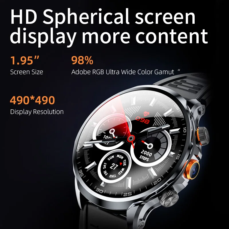 NEW H18 Smart Watch 4G Android 1.85 inch IPS 360*360 Screen With 200W Camera GPS WIFI 32GB ROM Smartwatch With 1100Mah Battery