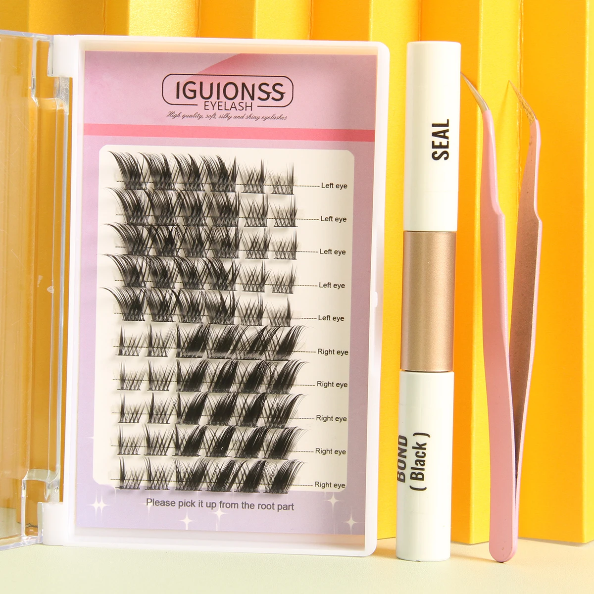 

false eyelashes extensions Kit 810 Curl DIY Eyelashes Extension Kit with Lash Bond and Seal Lash Tweezers make up lashes