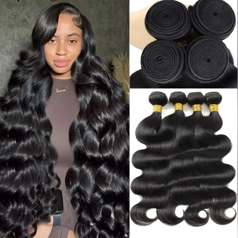 

16A Пучки объемных волн 100% необработанные человеческие волосы 4, 5, 6 шт. Бразильские необработанные пучки волос 32, 36, 40 дюймов Наращивание волос Человеческие волосы