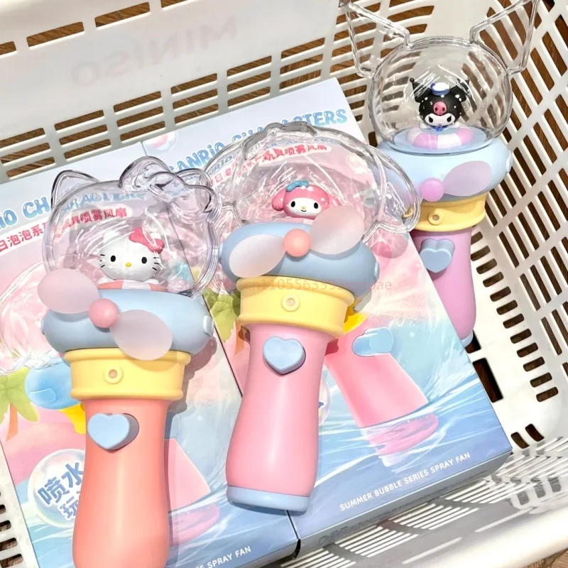 

Sanrio Summer Bubble Machine Series Blind Box Cute Cartoon Handheld Toy Portable Spray Mist Fan Outdoor Cool Fan Girl'S Gift