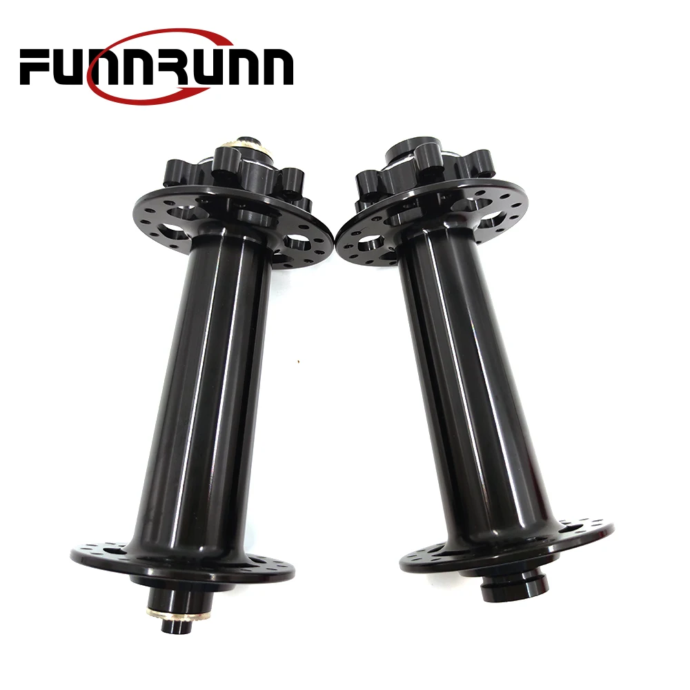 Powerway PHB-M74 6 Bolts J-Hook Aluminum Alloy Snow Bike  Front Hub QRx150 Thru Axle 15x150mm 32Holes Black Red Beach Sand Bike