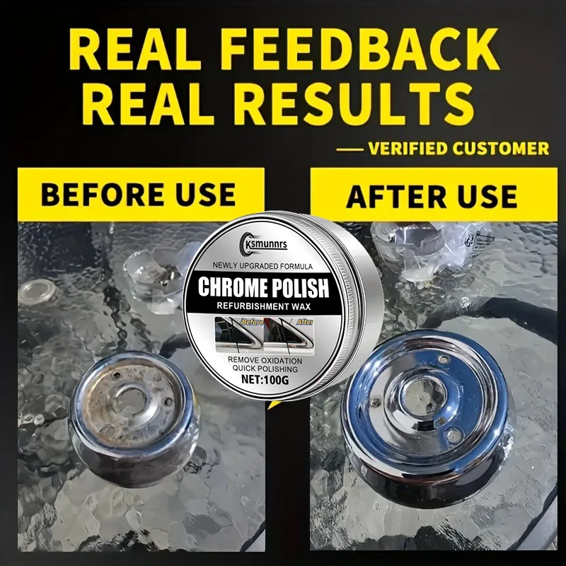 Car Chrome Parts Repair Polishing Paste - Scratch Remover for Door Handles, Window Frames, Emblems, Restores Shine & Protects Me