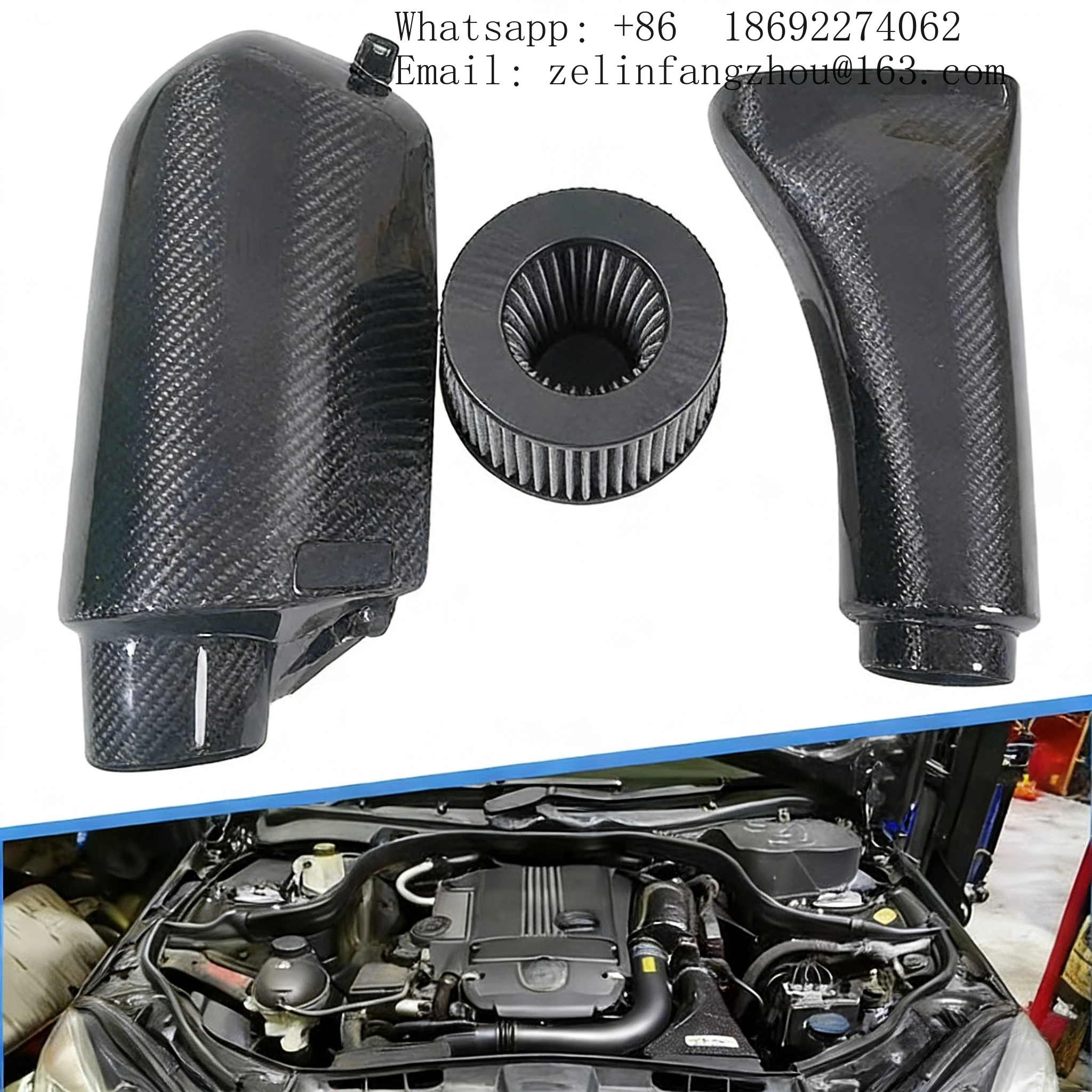 100% Dry Carbon Fiber Cold Air Intake System For Audi A6 A7 C8 3.0T Clear Surface Texture Airspeed Brand