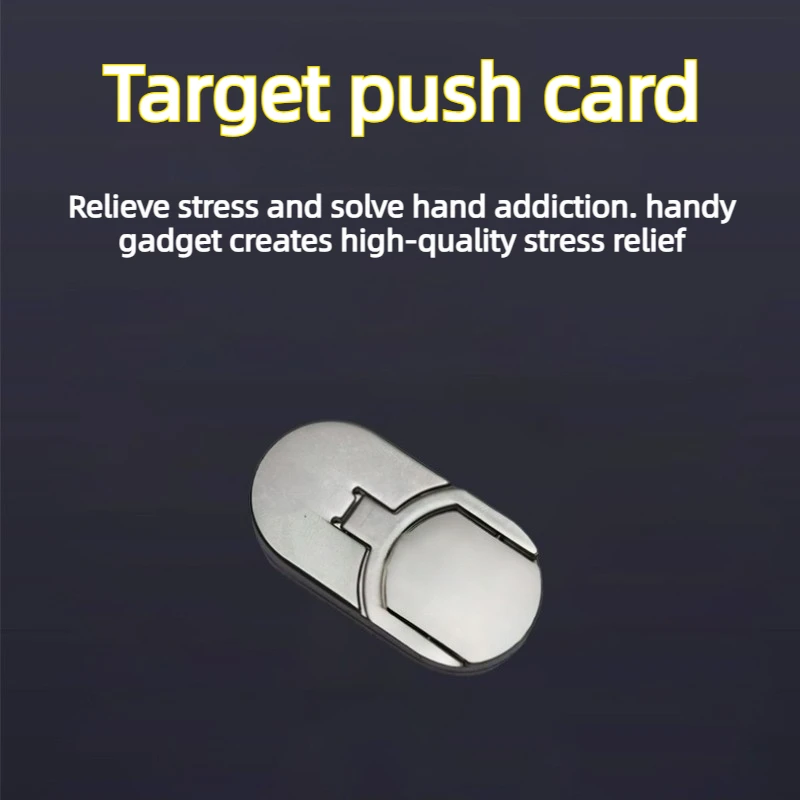 

NDEDC Alloy Target Push Card Mechanical Metal Pushing and Flipping Fingertip Decompression Toy