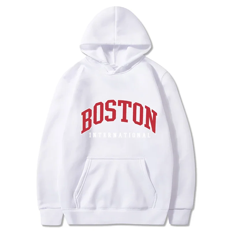 Women's Long Sleeves Boston Brooklyn Letter Print Hoodie Women Fashion Coat Oversized New York Hoodies Sweatshirt Female Women S