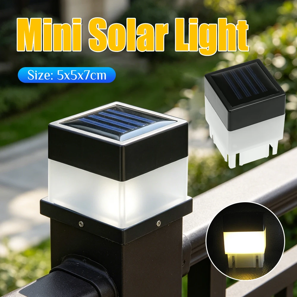 Lámpara Solar para Poste de Cercado, Impermeable, para Jardín Exterior, Luz LED Cálida, Iluminación Exterior con Energía Solar