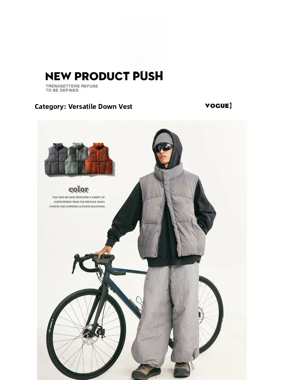 

Универсальный утепленный жилет для пар, зимний повседневный, с наполнителем из 90% белого пуха, мужской нейлоновый жилет с подкладкой