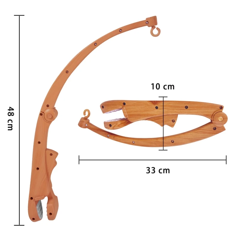 Culla per bambini supporto per campanello da letto sospeso Mobile stampa supporto per carillon in plastica a grana legno staffa per braccio decorativo