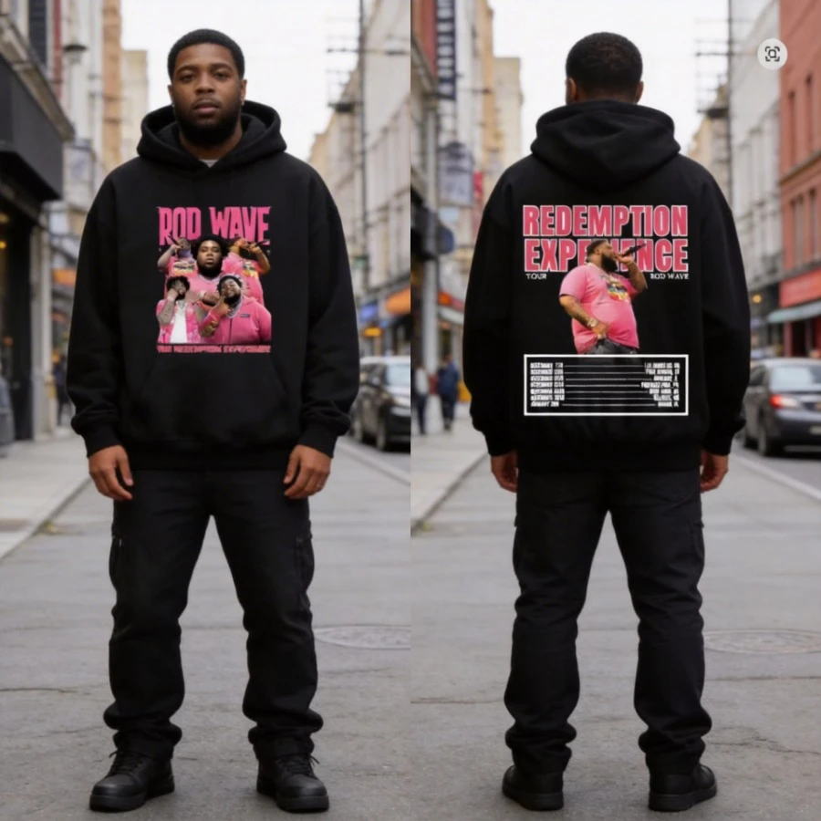 

Худи Rapper Rod Wave The Redemption Experience Tour, модные винтажные толстовки оверсайз с капюшоном для мужчин и женщин, одежда в стиле хип-хоп Y2K