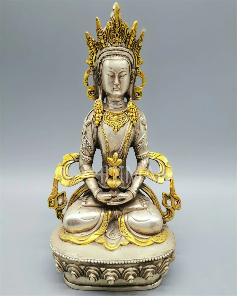 

Collect China Fine Workmanship Cupronickel Gilding Sculpture Good Luck Guanyin Buddha Metal Crafts Home Decoration#2