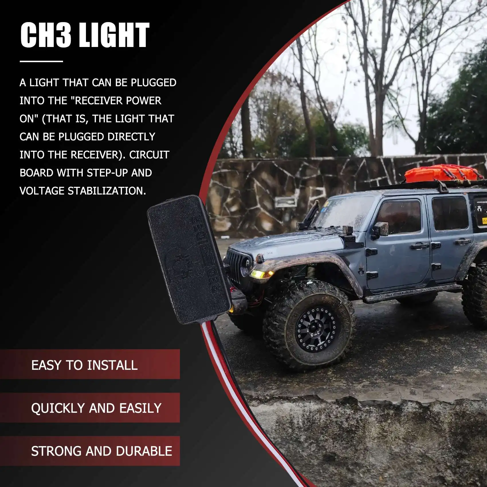 ABWE-1 To 8 RC Car 3 Channel CH3 3CH LED Lamp Light Switch Panel System For RC Model Car Axial SCX10 Traxxas TRX4 HSP TAMIYA