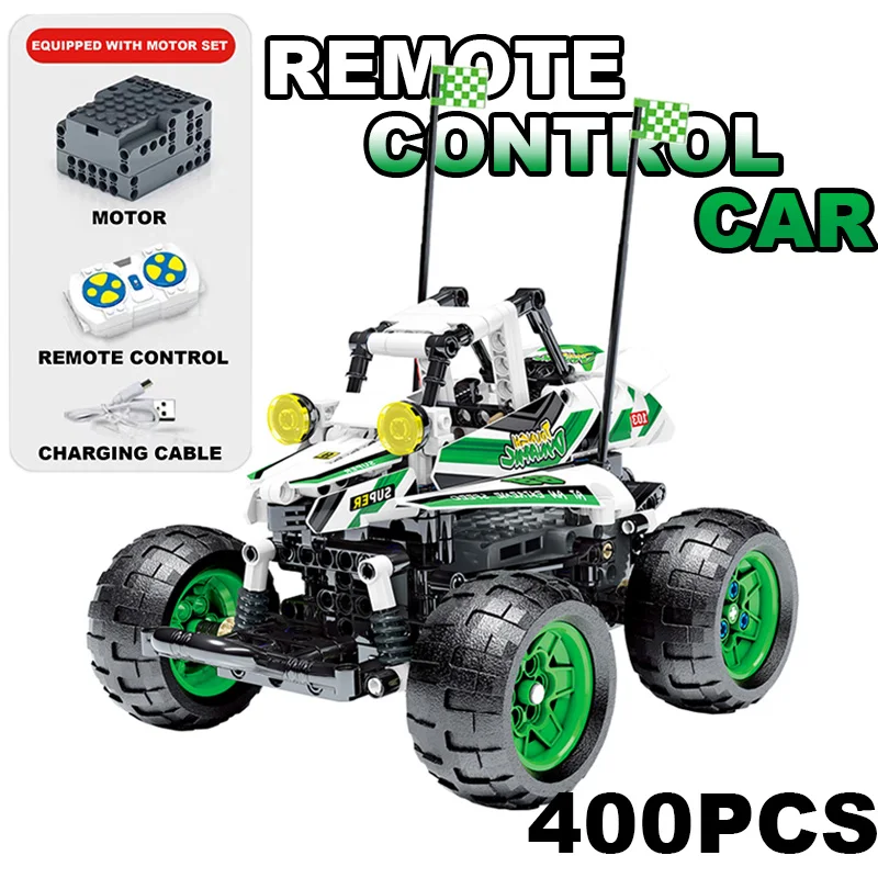 

400PCS Technical City Remote Control Sports Car Building Block Racing Car Model Assemble Vehicle Bricks Toys For Boy Kids Gifts