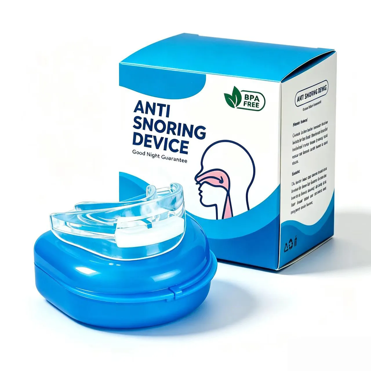 Anti Snore Mouthpiece, Reusable Sleep Snoring Mouth Guard, Comfort Oral Anti‑Snoring Device for Better Night Sleep