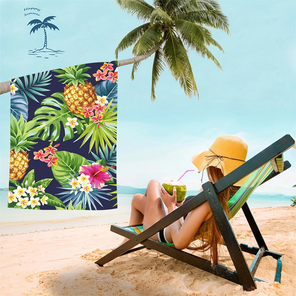 Pineapple Microfiber Beach Towel Fruit Print Quick Dry Sandless Beach Blanket Soft Comfortable for Men Women Camping Pool Towel