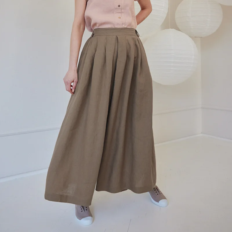 

Casual Linen Baggy Pants Woman Solid High Waist Wide Leg Summer Women'S Pants Korean Fashion Streetwear Trousers