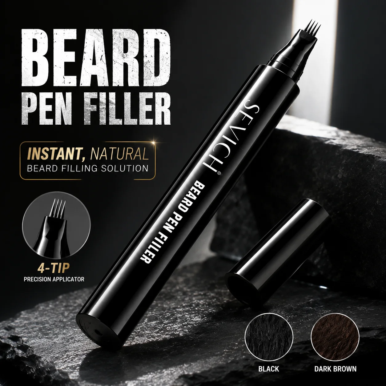 Bart Füllung Stift Kit Bart Enhancer Pinsel Bart Färbung Gestaltung Werkzeuge Wasserdicht Schwarz Braun Haar Bleistift Mann Kosmetik