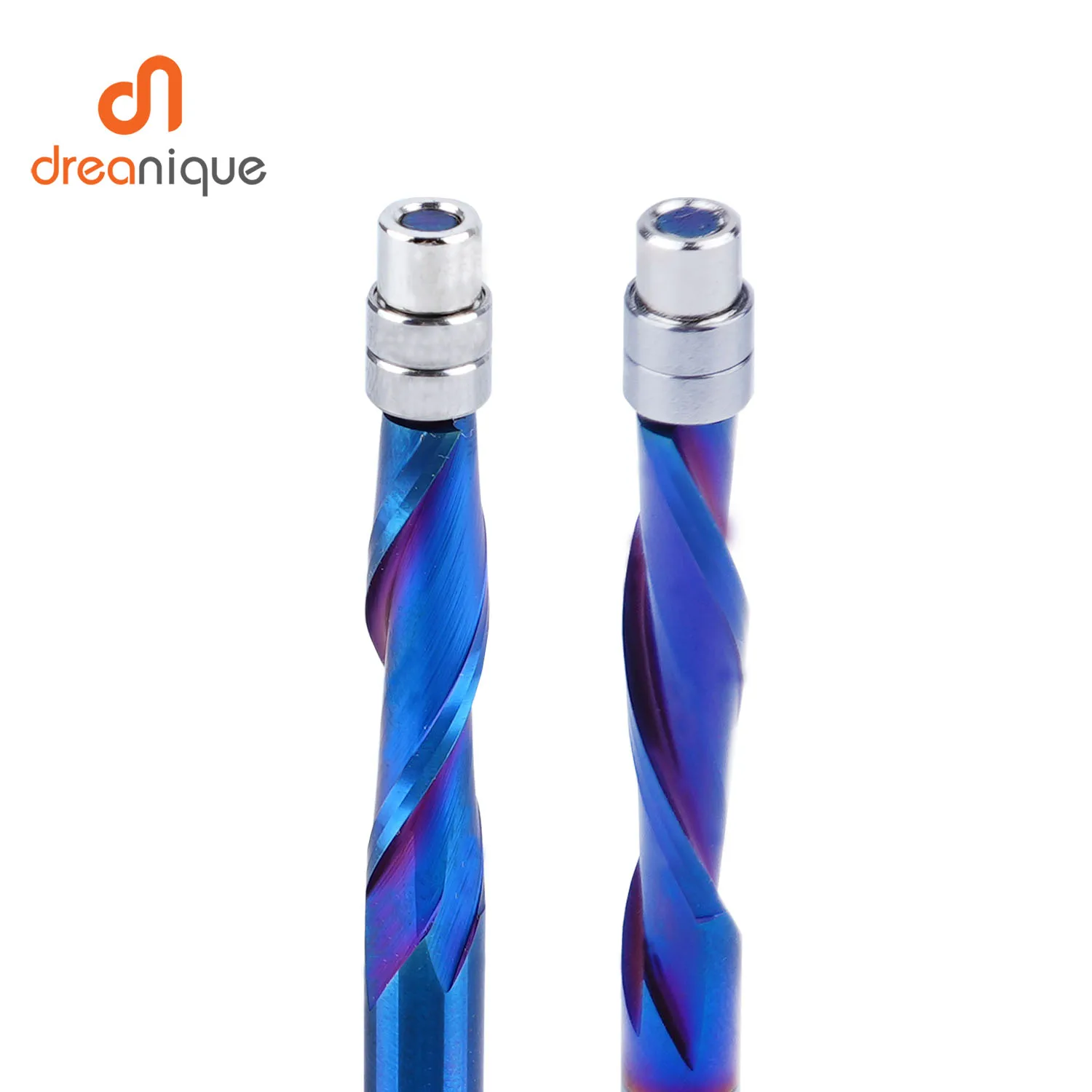 Imagem -02 - Dreanique-carboneto Sólido Bearing Flautas Shank Flush Trim Nano Revestido para Carpintaria up Cut Down Cut End Mill 1pc