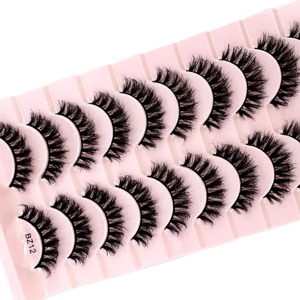 NIEUWE 10 pairs 100% Echte Nep Nertsen Wimpers 3D Natuurlijke Valse Wimpers 3d Nertsen Wimpers Zachte Wimper Extension Make kit Cilios h13