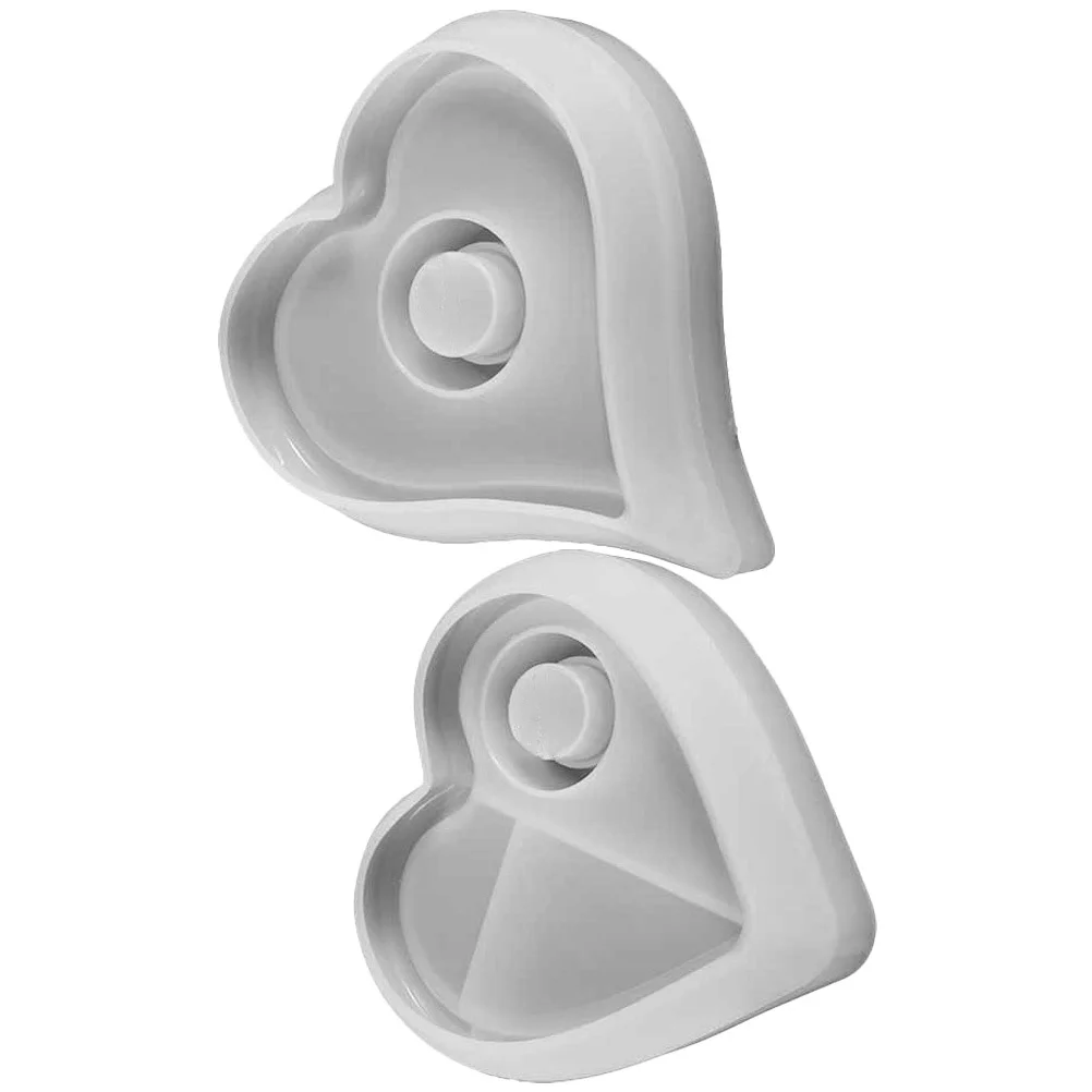 

2Pcs Heart Shaped Holder Molds Flexible Silicone Casting Mold for DIY Candles with Pearl Pigment Paints Sequins