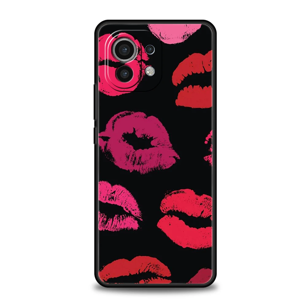 Ins Lips Love Phone Case Cover for Xiaomi Mi 15 14 13 12 11 Ultra 14T 13T 12T 11T 10T Pro Lite 5G Shockproof Silicone Capas Bags