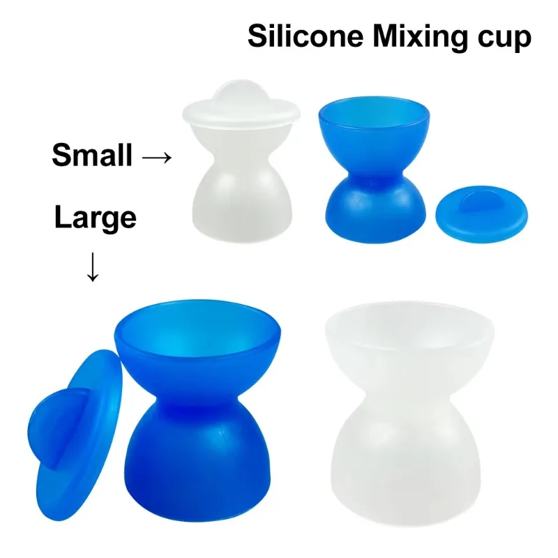 12Pcs Dental Silicone Mixing Cup Double-end With Lid Rubber Mixing Bowls Dentist Material Mixing Instruments Tools Dropship