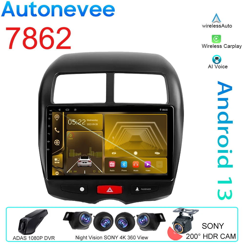 

4G For Mitsubishi ASX 1 2010 - 2016 BT Car Radio Multimedia Video Player Navigation GPS Stereo Carplay Android No 2din 2 din dvd