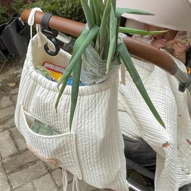 Bolsa multifuncional para carrinhos bebê, bolsa suspensa para fraldas, garrafa água, carrinho armazenamento, bolsa