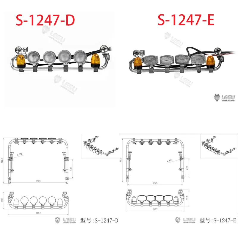 

1/14 Truck Remote Control Toy LED Light S-1247-D-E Laser Speed Model LESU