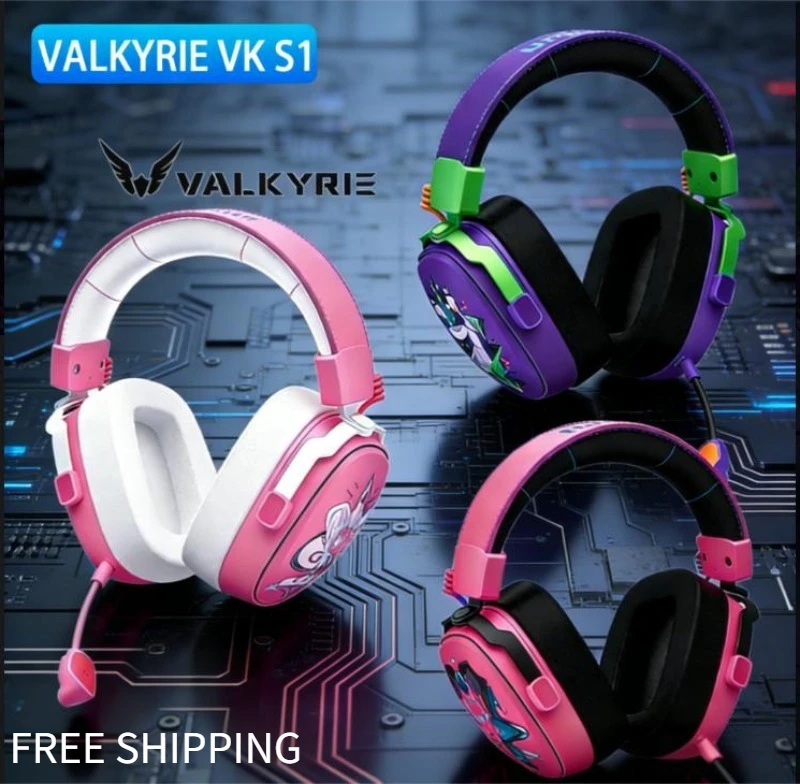 

Игровые наушники VALKYRIE VK S1, беспроводная игровая гарнитура с тремя режимами подключения и съемным микрофоном, низкая задержка 15 мс для ПК, PS5, Xbox, мобильных устройств