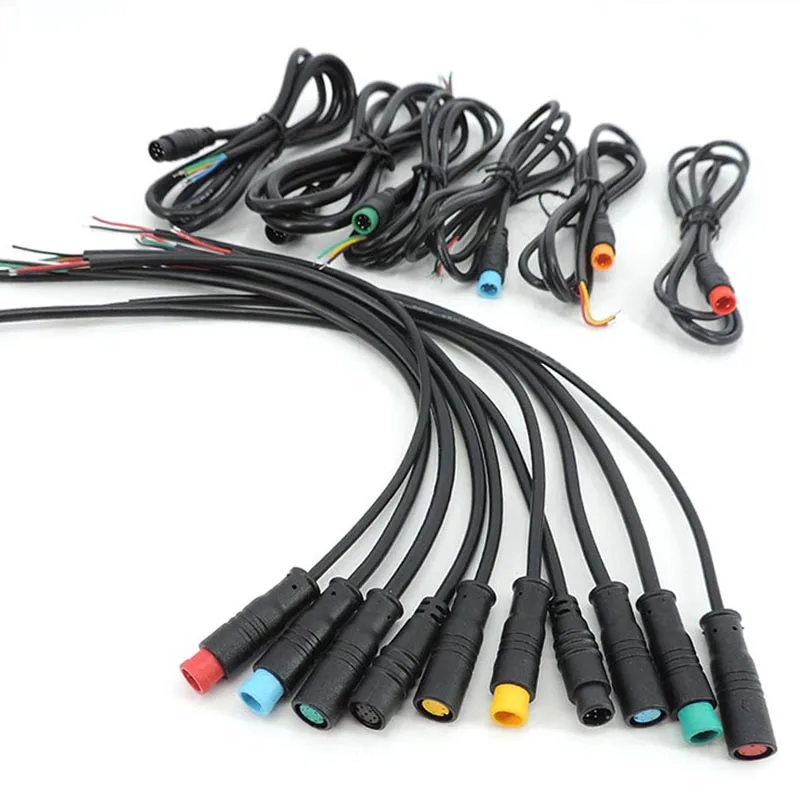 M8 E-bike Line 3 4 5 6 8Pin Electric Bicycle Waterproof Joint Plug male female Connector Signal Speed Sensor Extension Cable 5k
