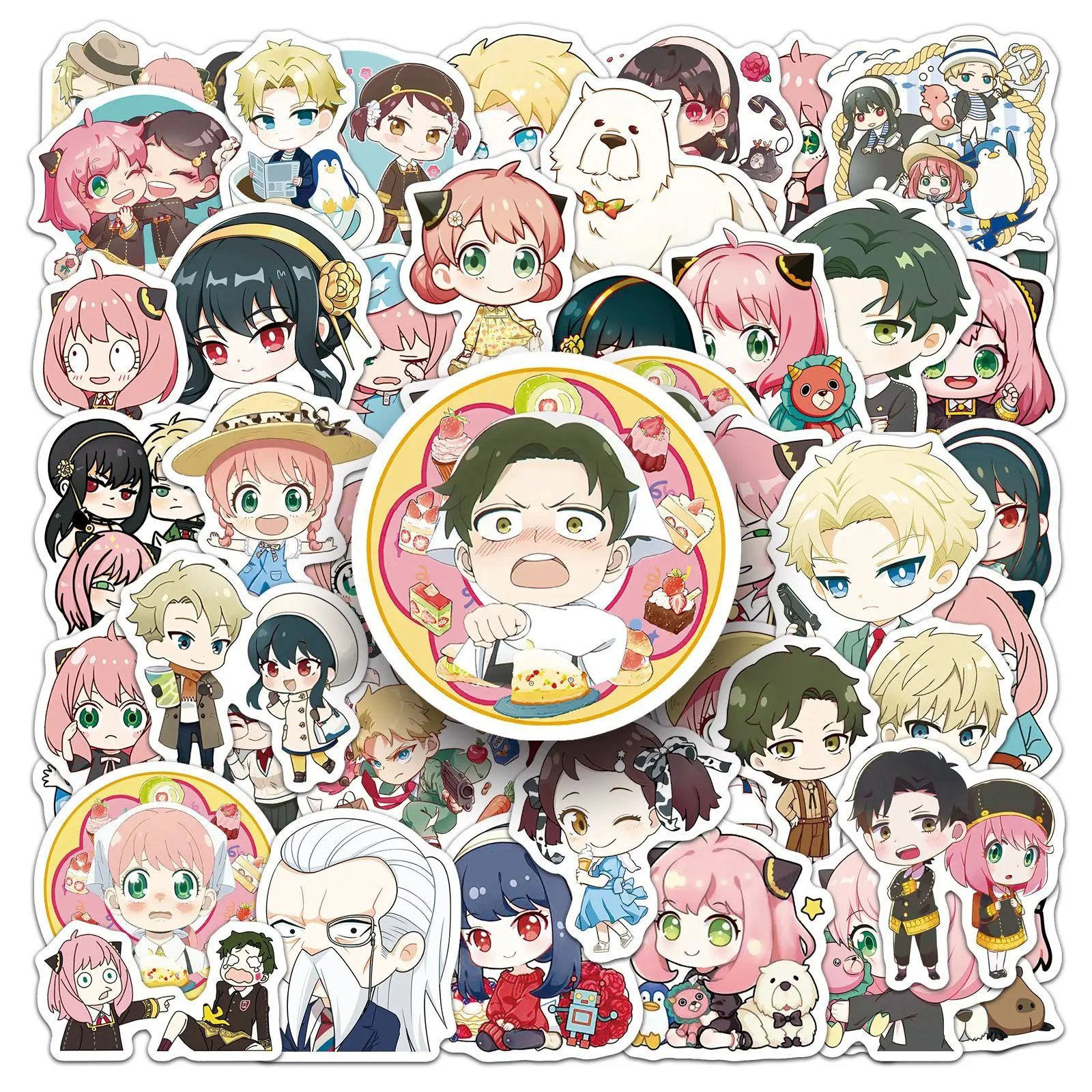 

50PCS Q version spy play house sticker SPY Anya anime Japanese cartoon decoration mobile phone waterproof sticker Kids Toy
