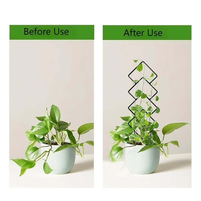 1pc Modern Diamond-Shaped Plant Stand Indoor Climbing Plants Supports Iron Stand For Ironwood Ivy Roses Gardening Accessories