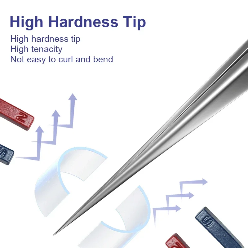 MECHANIC GAN-11/15 High Precision Tweezers for Cellphone Repair Straight/Curved Anti-magnetic Fingerprint Flying Wire Tweezers