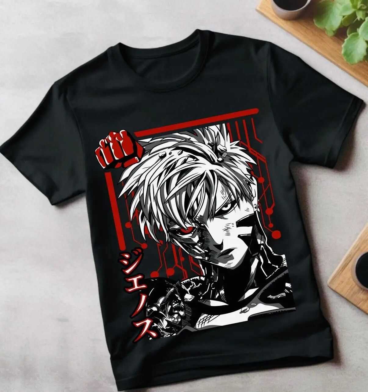 Garou T-Shirt One Punch Anime Manga Villain Horror Funny Black Shirt All Size