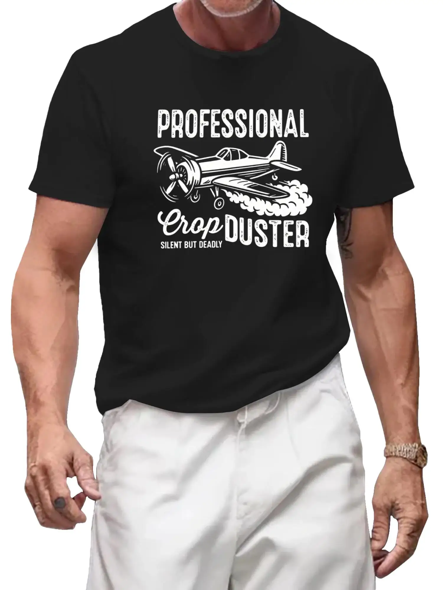 مخصص طائرة طباعة تي شيرت شخصية تصميم الطائرة القطن المحملة للرجال النساء عادية الشارع الشهير قمة الموضة