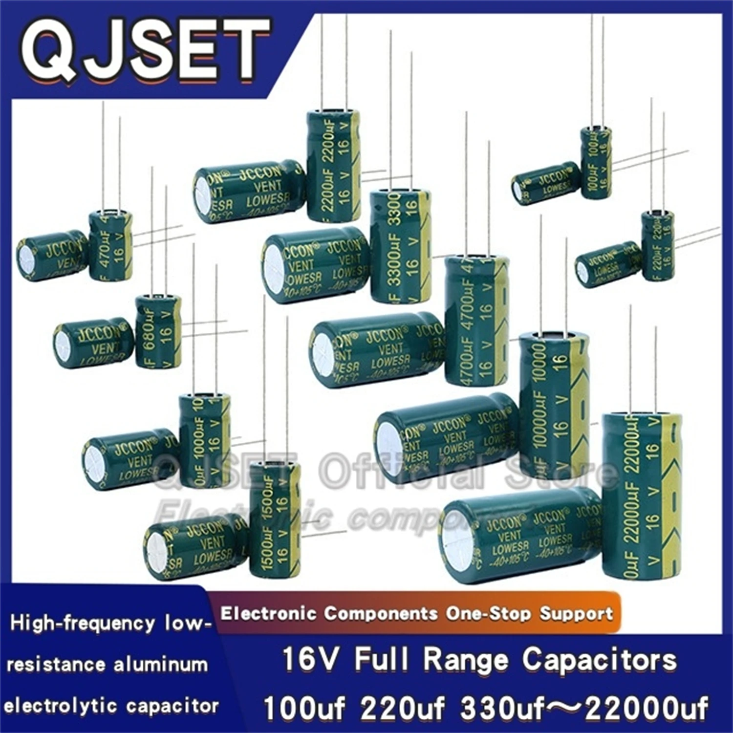 High-frequency Low-resistance Power Supply Capacitor 16V 100/220/330/470/680/1000/1500/2200/3300/4700/10000uF/22000 UF Capacitor