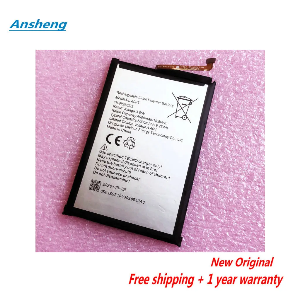 Original 5000mAh BL-49FT Battery For Tecno Camon 15/CD6(CD6j)/CD7/KD6 SPARK 5 Air/KD6A BC2  POP 4  Mobile Phone