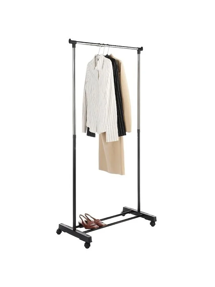 

Portable Rolling Heavy Duty Stand Clothes Rack Single Hanging Garment Bar Hanger