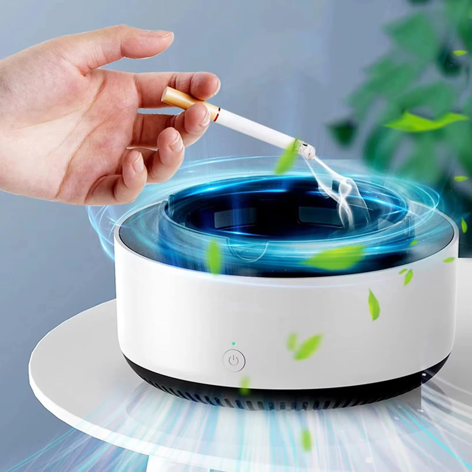 Smart Ashtray Air Purifier Remove Secondhand Smoke and Tobacco Odor Instantly Auto Ashtray Flame Retardant Cigarette Holder Box