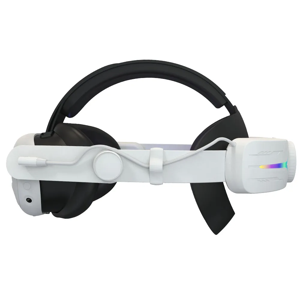 RGB Adjustable VR Head Strap LED Backlight Alternative Head Strap 8000mAh Rechargeable Reduce Face Pressure for Meta Quest 3