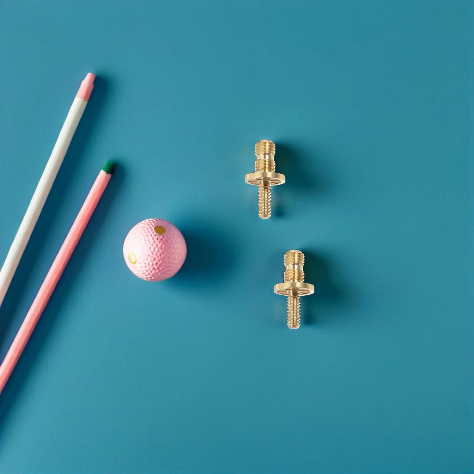 2 Pcs Pool Cue Billiard Stick Connection Screws Part Joint Pin Parts Extension Golden Hardware