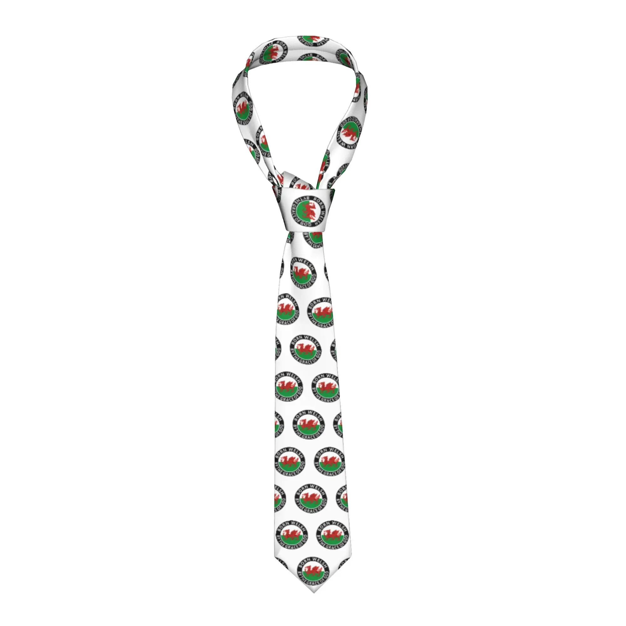 Wales Country Flag  Neck Tie for Men Classic  Silk Office Neckties