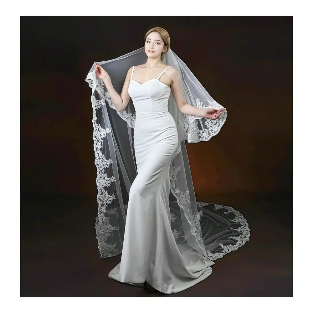 Long Cathedral Wedding Veils For Brides Veils For Women Wedding Soft Tulle With Metal Hair Comb 118 Inches
