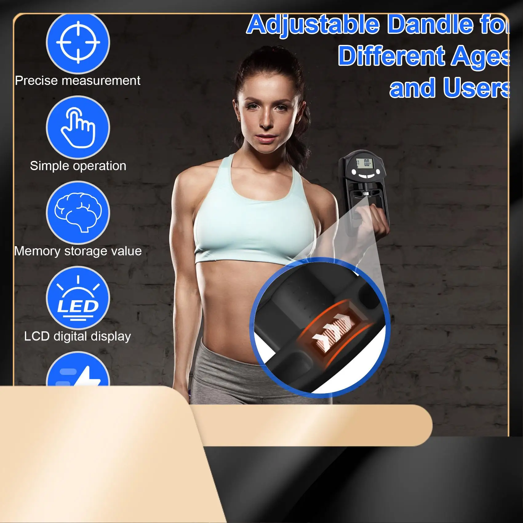 X40A_XA-KYTO Тестер прочности захвата, динамометр рукоятки, электронный цифровой тестер силы рукоятки для занятий спортом, школы, офиса, хо X40A_XA-KYTO Тестер прочности захвата, динамометр рукоятки, электронный цифровой тестер силы рукоятки для занятий спортом, школы, офиса, хо